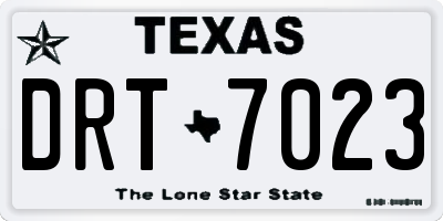TX license plate DRT7023