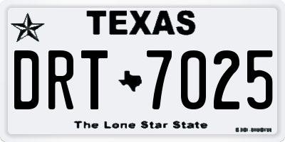 TX license plate DRT7025