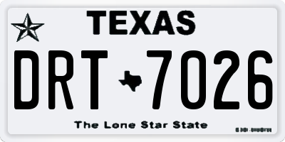 TX license plate DRT7026