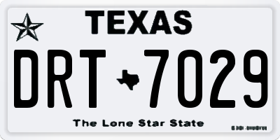 TX license plate DRT7029