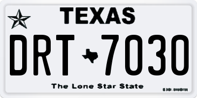 TX license plate DRT7030