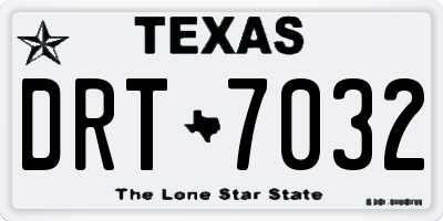 TX license plate DRT7032
