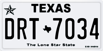TX license plate DRT7034