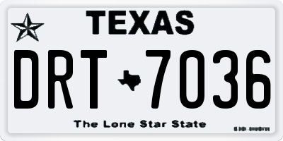 TX license plate DRT7036