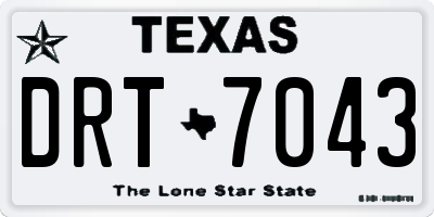 TX license plate DRT7043