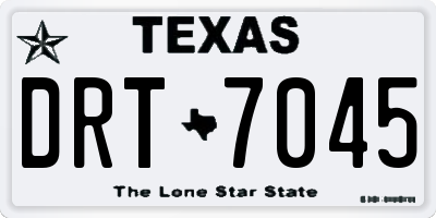TX license plate DRT7045