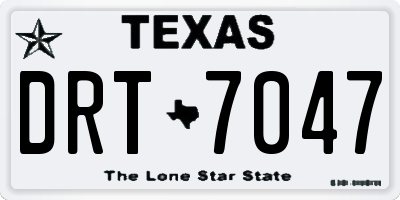 TX license plate DRT7047