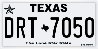 TX license plate DRT7050