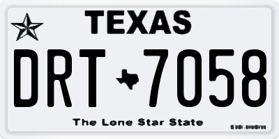 TX license plate DRT7058