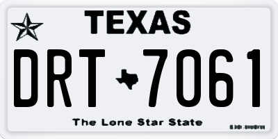 TX license plate DRT7061