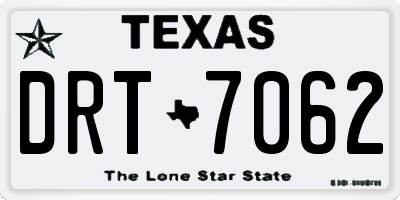 TX license plate DRT7062