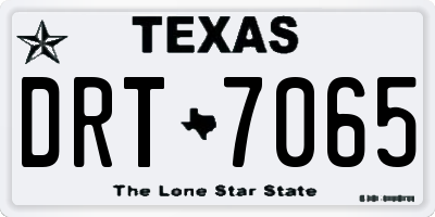 TX license plate DRT7065