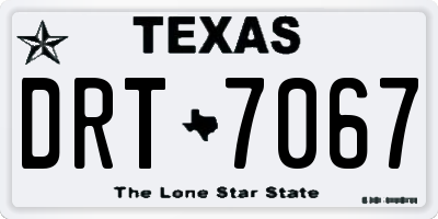 TX license plate DRT7067