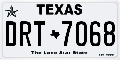 TX license plate DRT7068