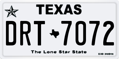 TX license plate DRT7072