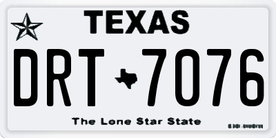 TX license plate DRT7076