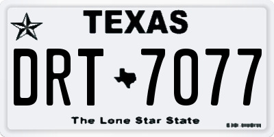 TX license plate DRT7077