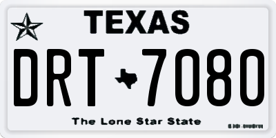 TX license plate DRT7080