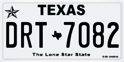 TX license plate DRT7082