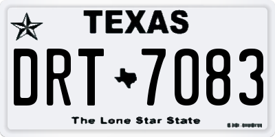 TX license plate DRT7083