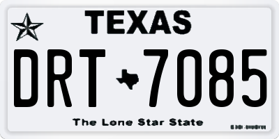TX license plate DRT7085