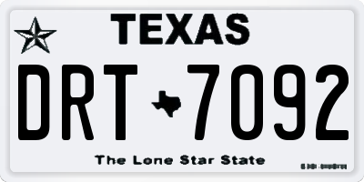 TX license plate DRT7092