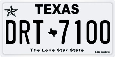 TX license plate DRT7100