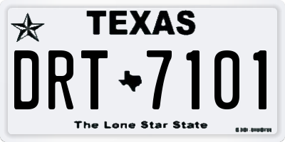TX license plate DRT7101