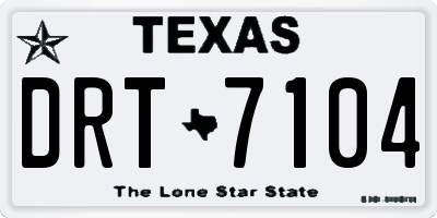 TX license plate DRT7104
