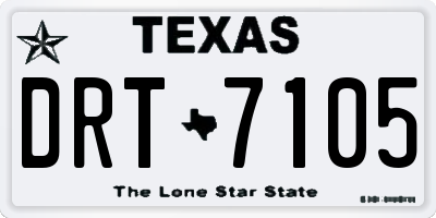 TX license plate DRT7105