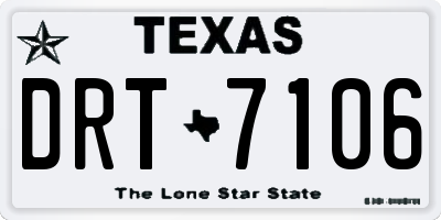 TX license plate DRT7106