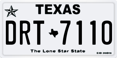 TX license plate DRT7110