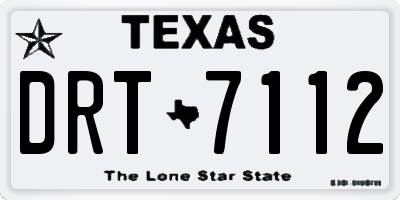 TX license plate DRT7112