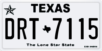 TX license plate DRT7115