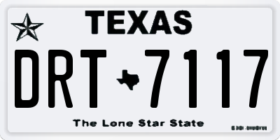 TX license plate DRT7117