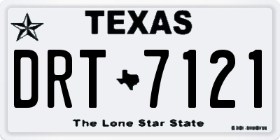 TX license plate DRT7121