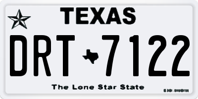 TX license plate DRT7122