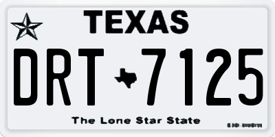TX license plate DRT7125