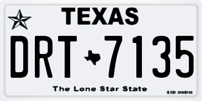 TX license plate DRT7135