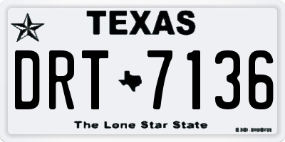 TX license plate DRT7136