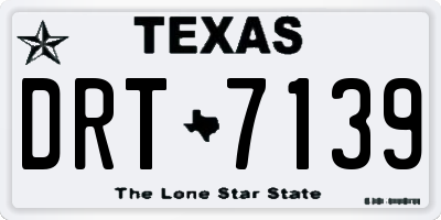 TX license plate DRT7139