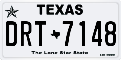 TX license plate DRT7148