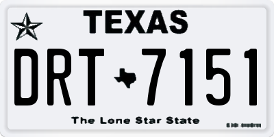 TX license plate DRT7151