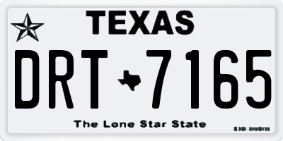 TX license plate DRT7165