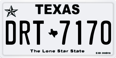 TX license plate DRT7170