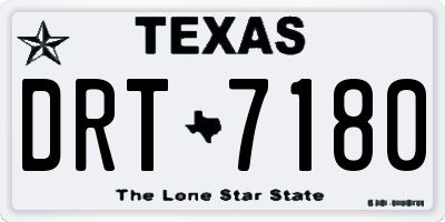 TX license plate DRT7180