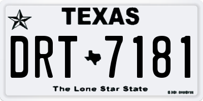 TX license plate DRT7181