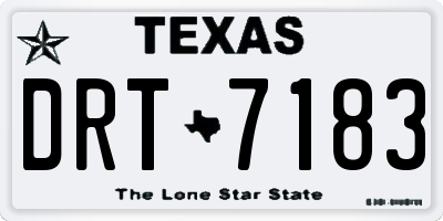 TX license plate DRT7183