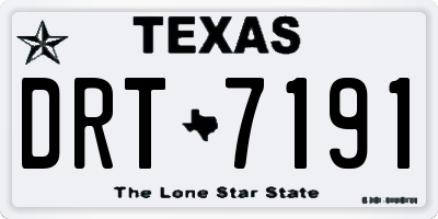 TX license plate DRT7191