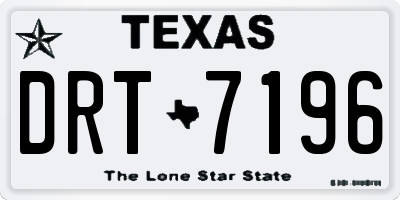 TX license plate DRT7196